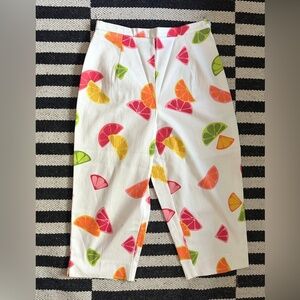Funky fruit print capris. Eclectic grandma- 8P